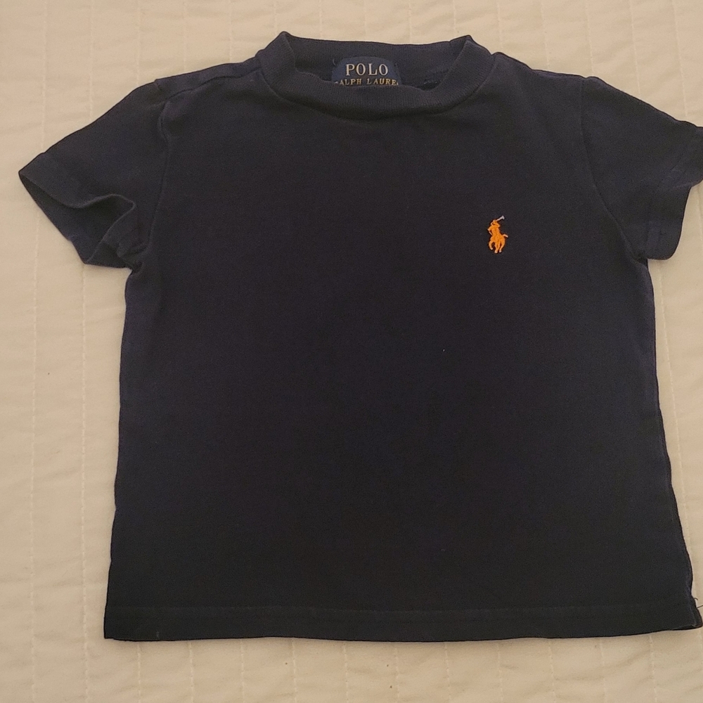 Polo by Ralph Lauren Shirt- Navy Blue with Orange Polo Emblem